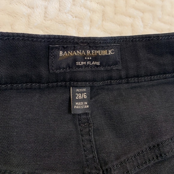 Banana Republic High Rose Slim Flare Petite Black Jeans - Picture 3 of 8